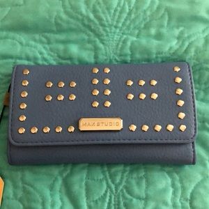 NWT Max Studio periwinkle blue snap front wallet